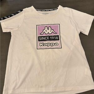 Kappa White T-Shirt with Pink Logo